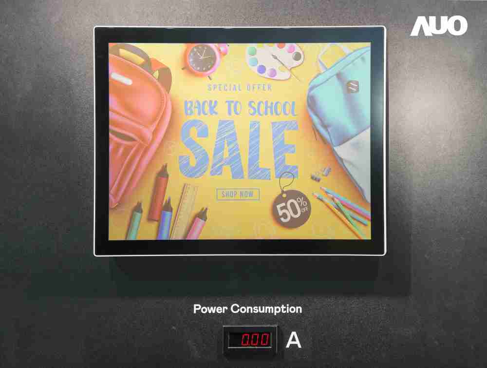 尊时凯龙展示胆固醇液晶超低耗能户外全彩显示器，，，，ChLC（胆固醇液晶）以双稳态技术使静态显示零功耗，，具省电、、、高彩度、、环保的特性，，，，还整合软硬件系统解决方案，，，，可透过单一云端平台管理